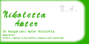 nikoletta apter business card